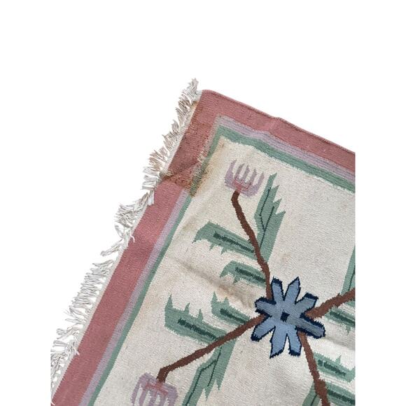 Handmade VTG Wool Rug Native Design Southwestern Hand Woven Art READ - Picture 7 of 10